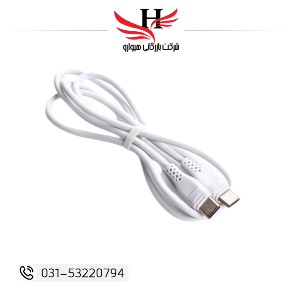 کابل شارژ دوسر تایپ سی VABI مدل CA4 مناسب شارژ سریع و انتقال داده برای دستگاه‌های Type-C